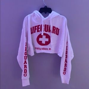 cropped life guard hoodie